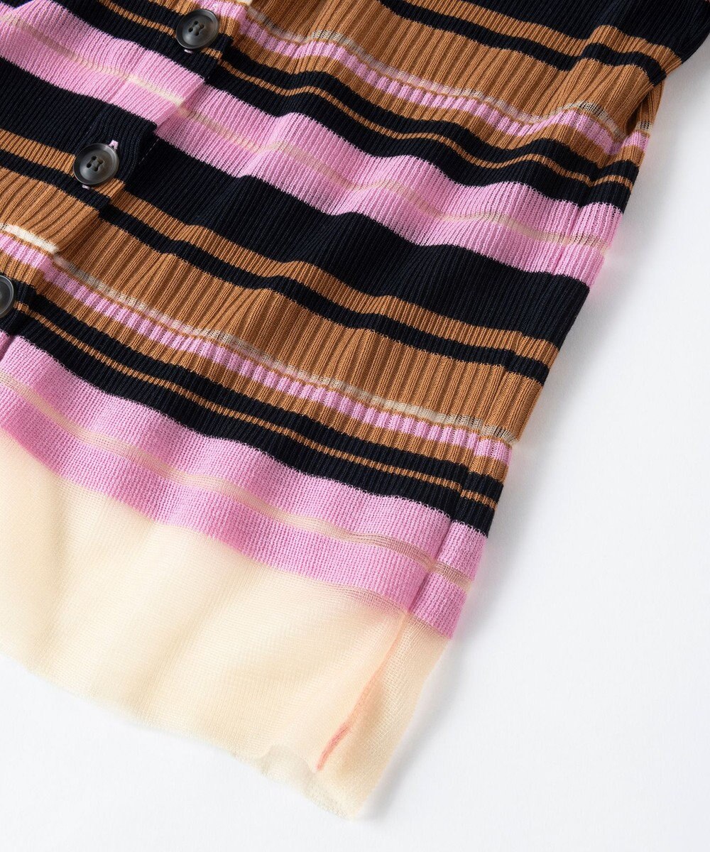 TRICOTE シースルーボーダートップス 