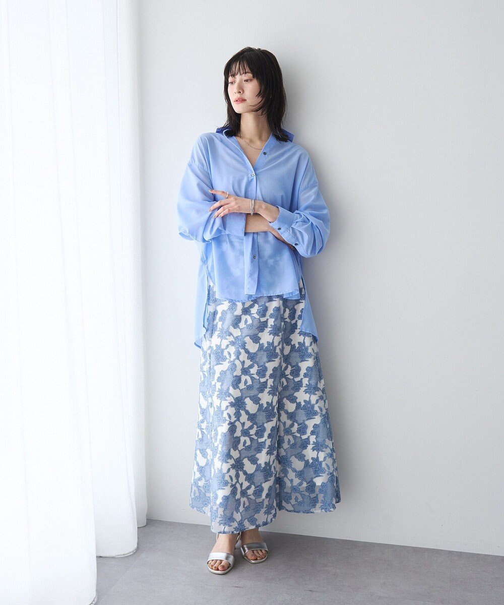 YECCA VECCA バック釦シアーシャツ 