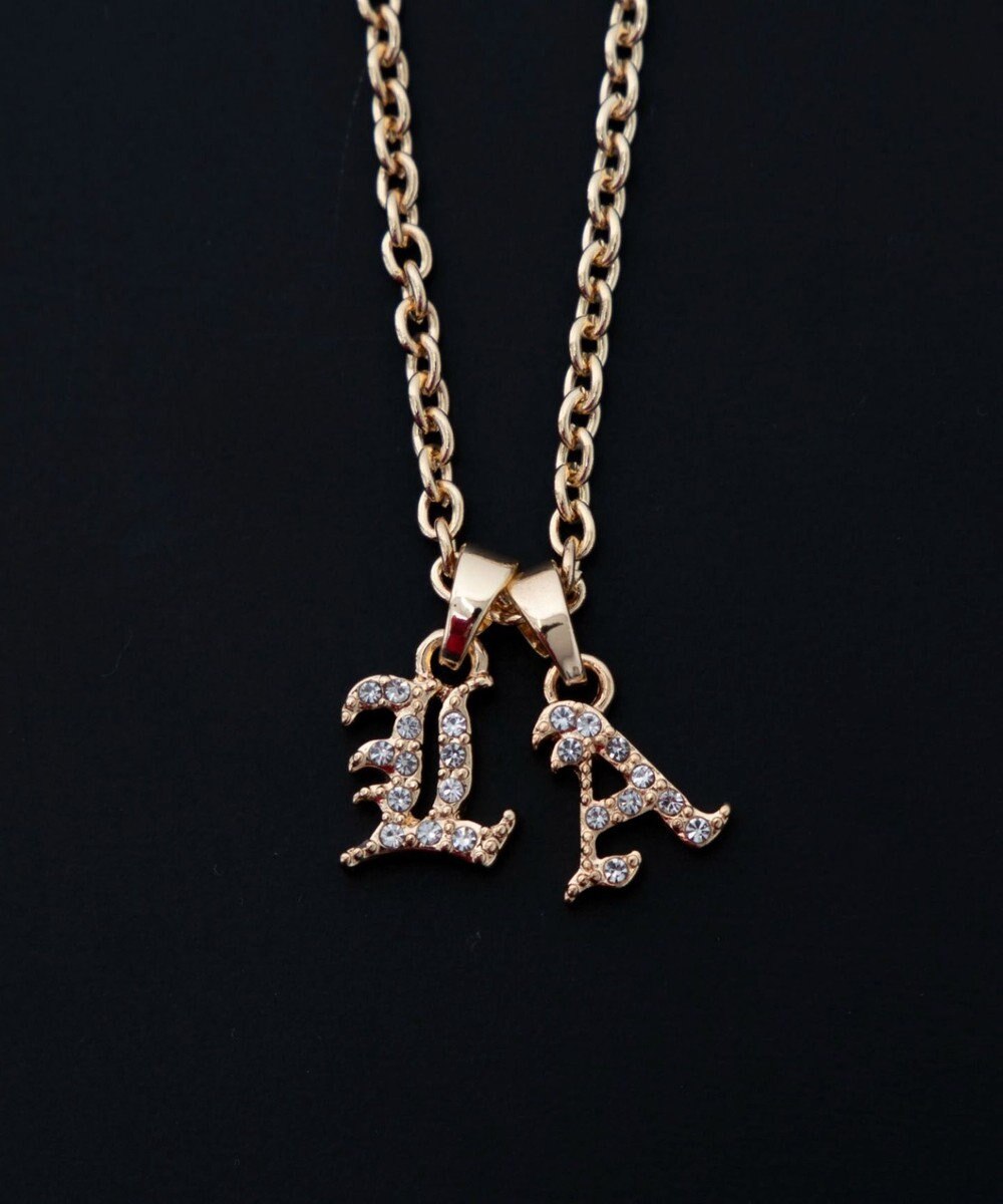 WEGO Mラインストーンダブルモチーフネックレス 