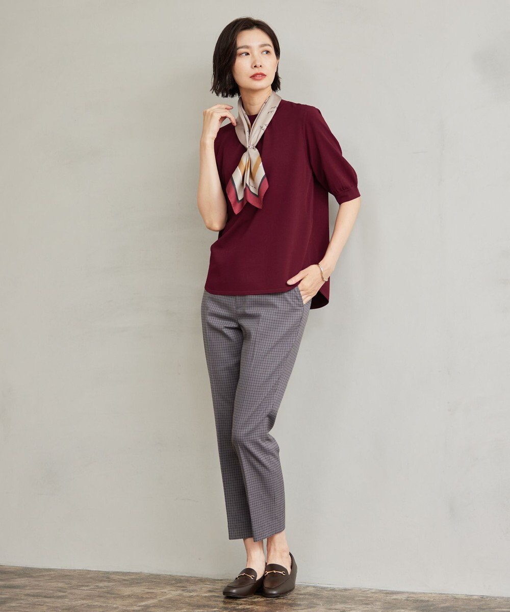 J.PRESS LADIES L 【洗える】レーヨンエリートストレッチ ギャザースリーブ ニット 