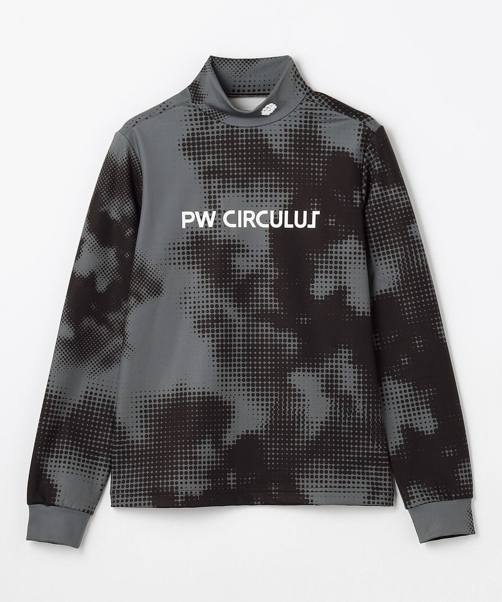 PW CIRCULUS 【裏起毛であたたか】【WOMEN】Dot camouflage ロングスリーブモックネックT  ゴルフウェア レディース 