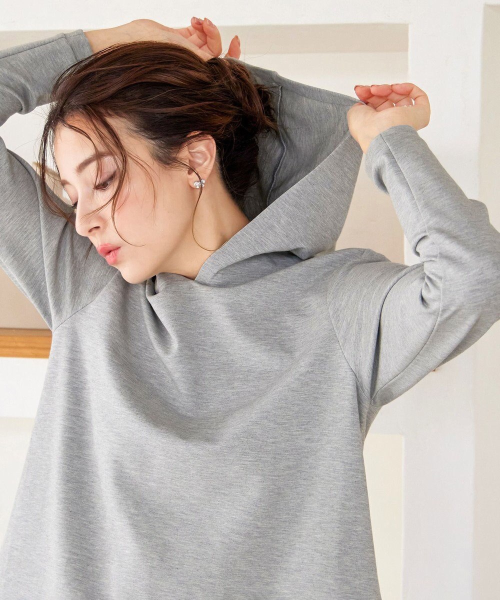 Tiaclasse L 【洗える】ポンチドッキングギャザーパーカー　 