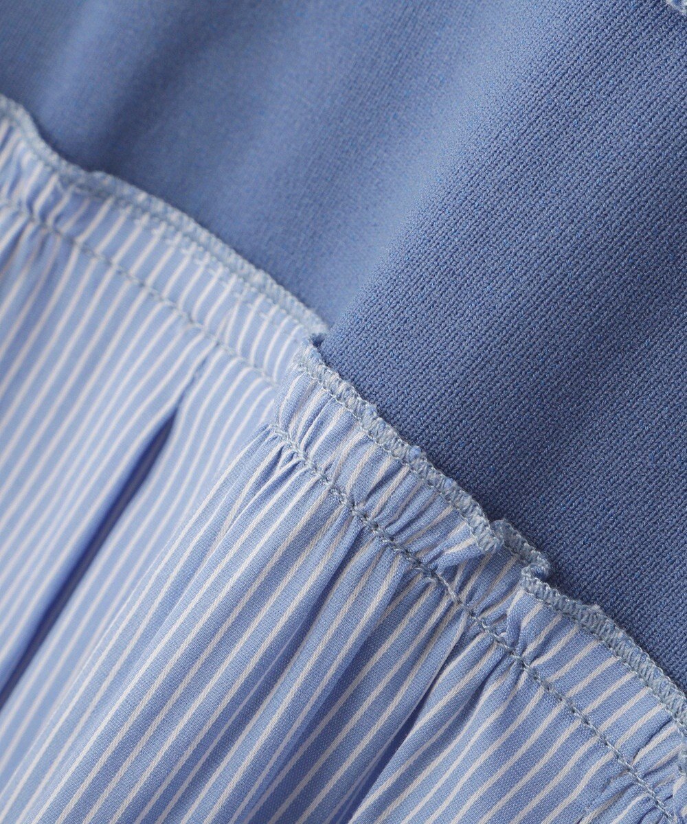 YECCA VECCA リブMIXストライプオーバーシャツ 