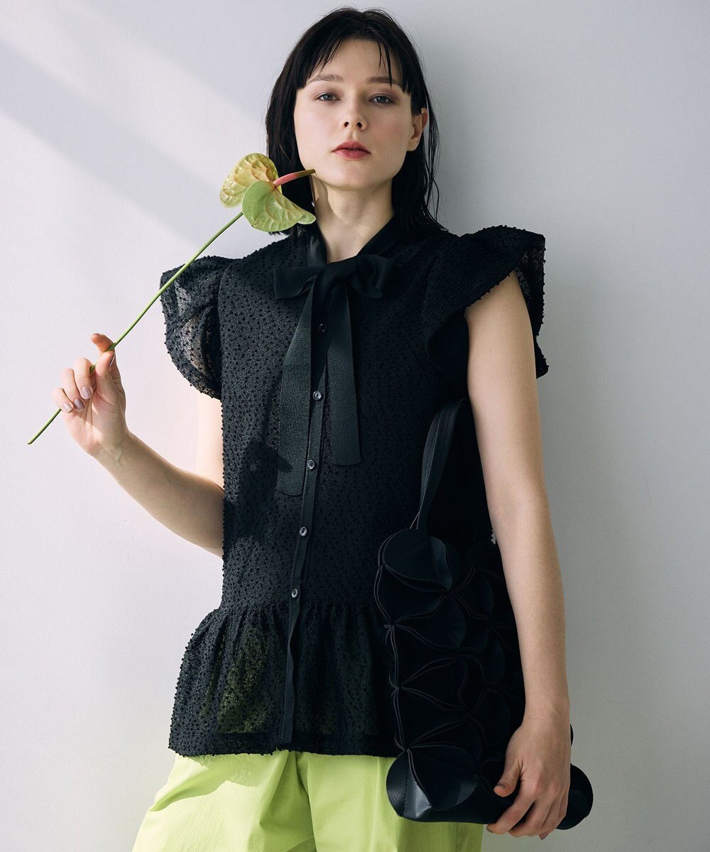 自由区 【カトリエムブーケ】Expression delicate ボウタイチュールトップス 