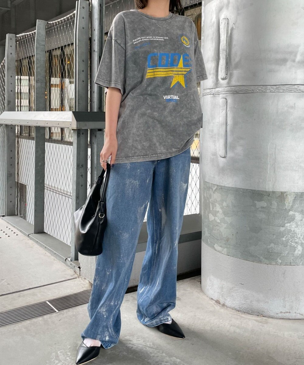 WEGO 【綿100%】ヴィンテージウォッシュグラフィックTシャツ 