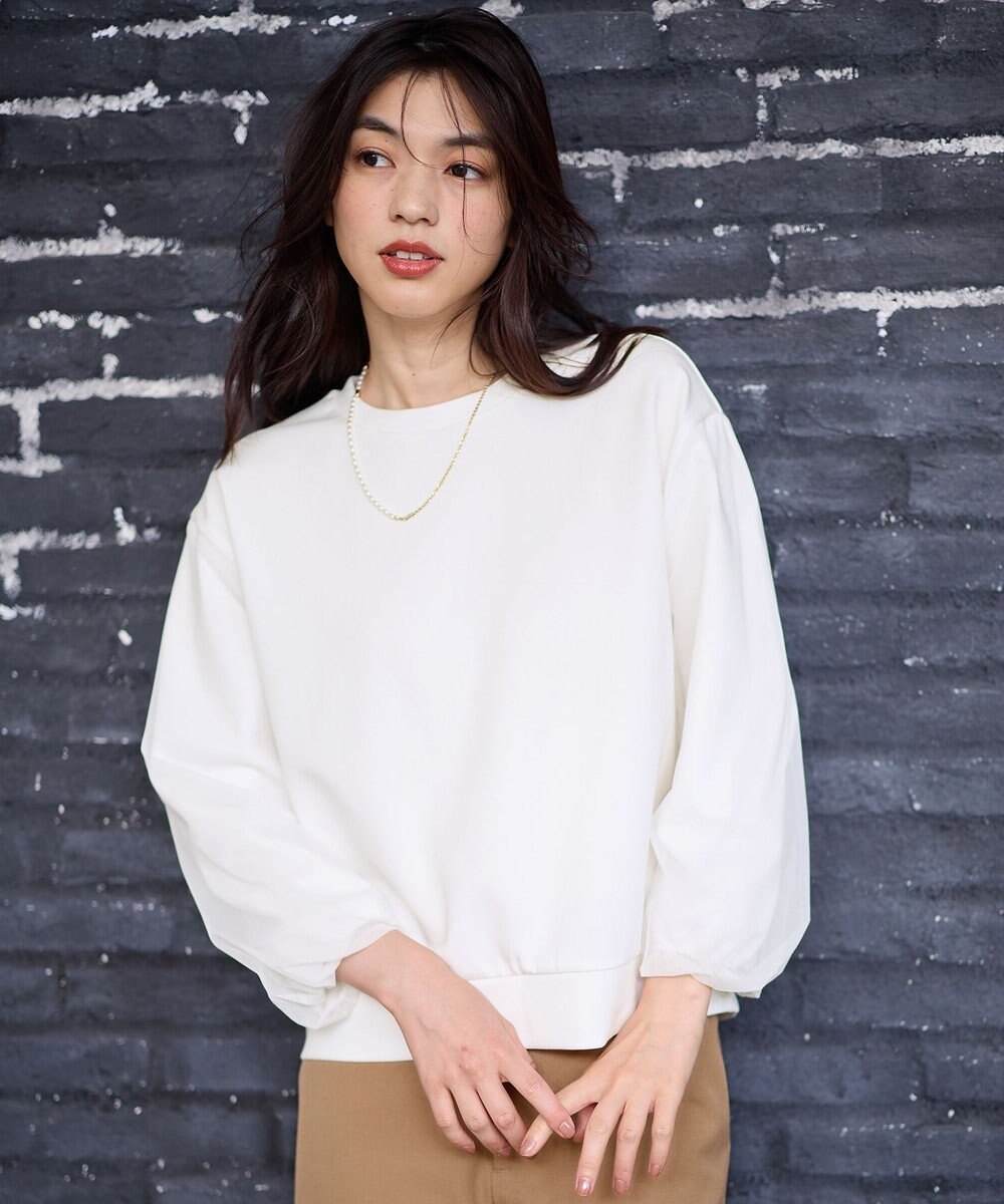 ANY L 【洗濯機可】チュールコンビダンボールプルオーバー 