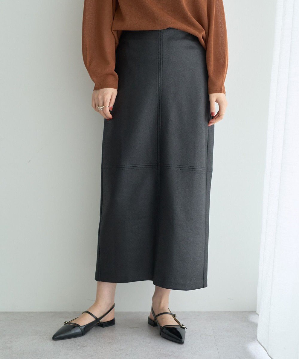 YECCA VECCA レザーライクナロースカート 