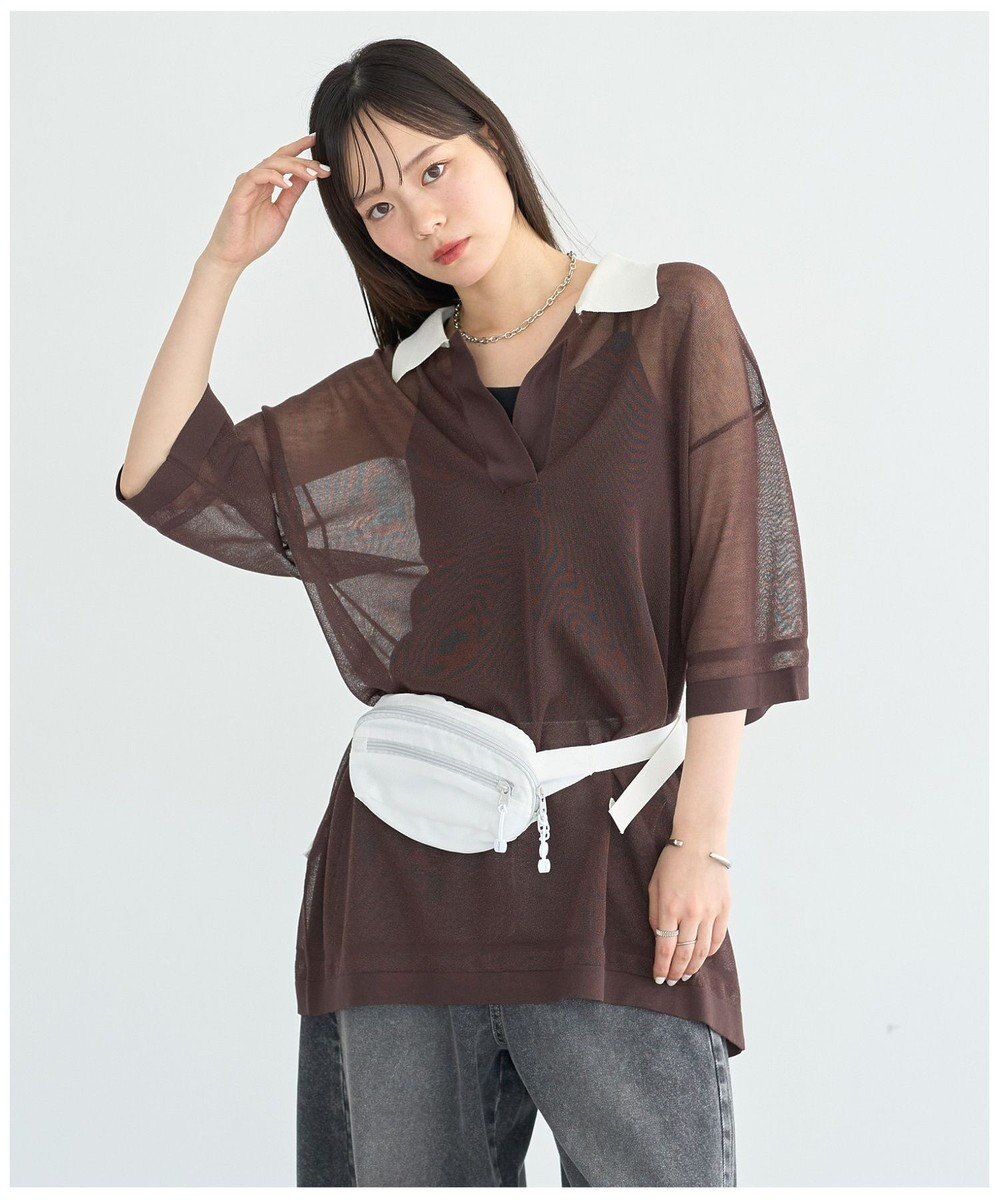 earth music&ecology シアーポロプルオーバー 
