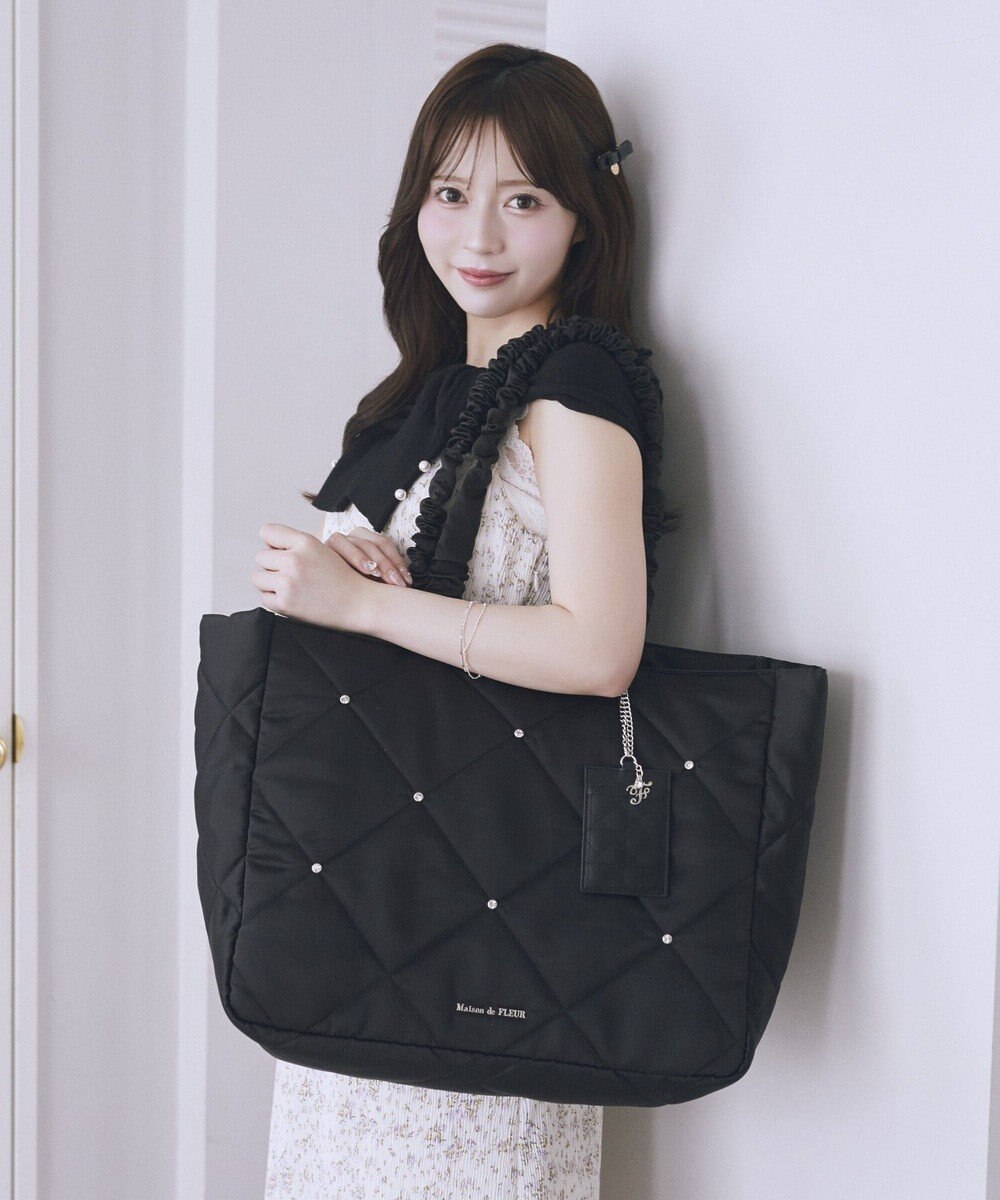 Maison de FLEUR キルティングエアリーキャリーオンバッグ 