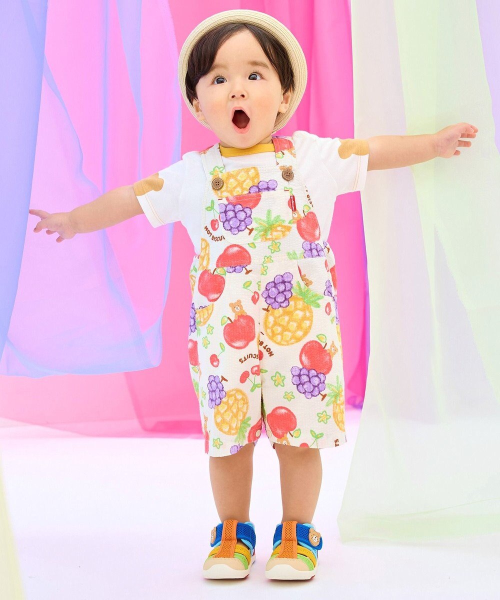 MIKI HOUSE HOT BISCUITS 【44-48cm】 麦わら風 くまみみ ハット 