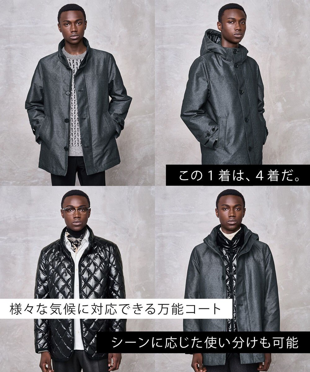 JOSEPH HOMME 新素材【4WAY】ライトラスターシャンブレー　ダウンコート 