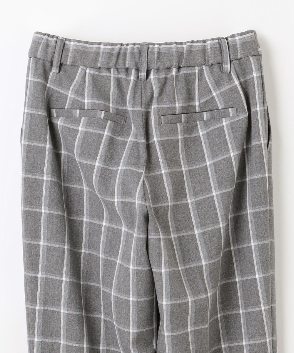 ANY 【洗濯機可/ストレッチ/ウエストゴム/裏起毛】マルチファンクションストレッチチェックテーパードパンツ 
