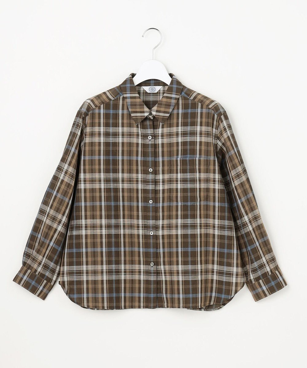 J.PRESS LADIES コットンリネン Light マドラスチェック シャツ 