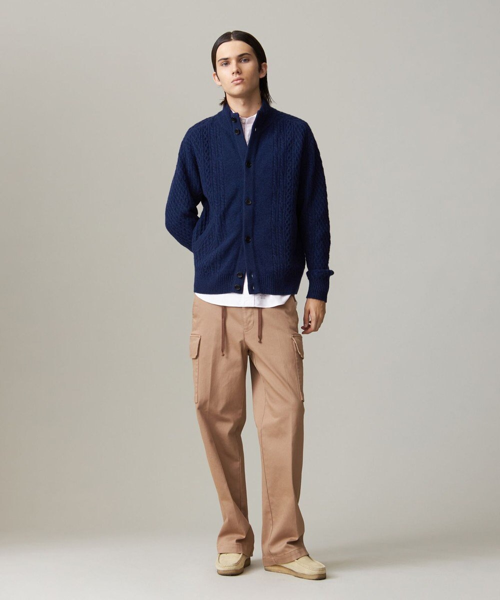 J.PRESS MEN 【KING SIZE】【Cash Lamb’s Wool】ハイネックケーブルカーディガンニット 