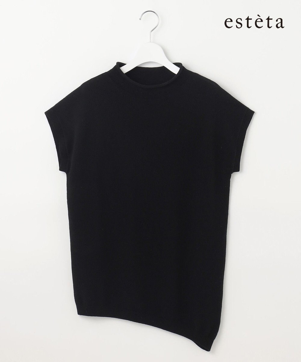 23区 L 【エステータ】マーセライズドウールカシミヤ アシンメトリー ニット 