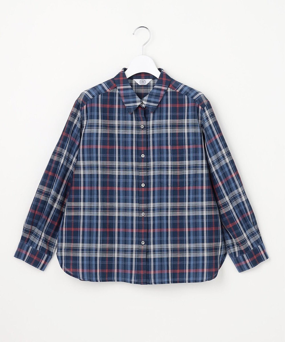 J.PRESS LADIES コットンリネン Light マドラスチェック シャツ 
