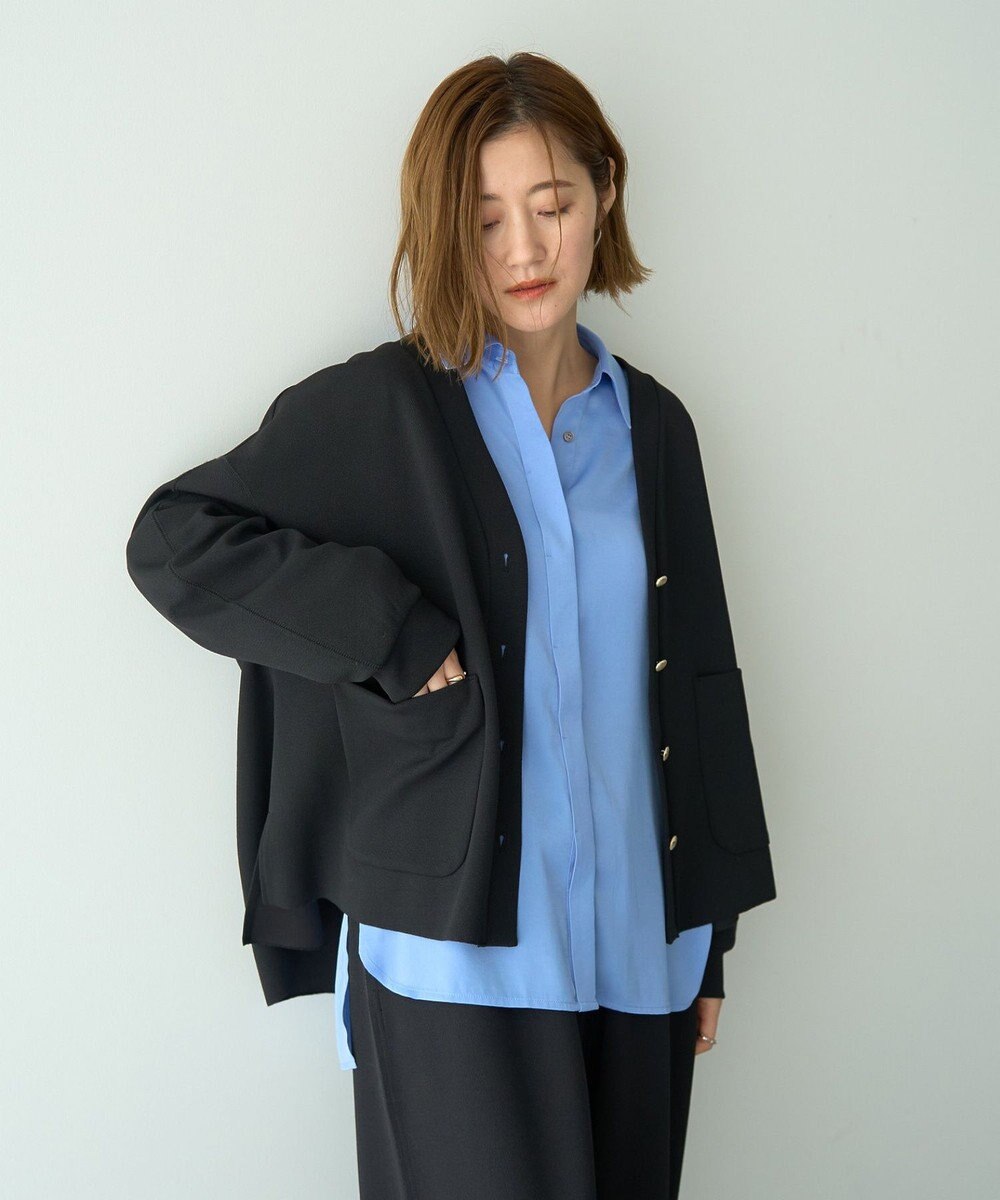 YECCA VECCA 金釦カットジョーゼットカーディガン 