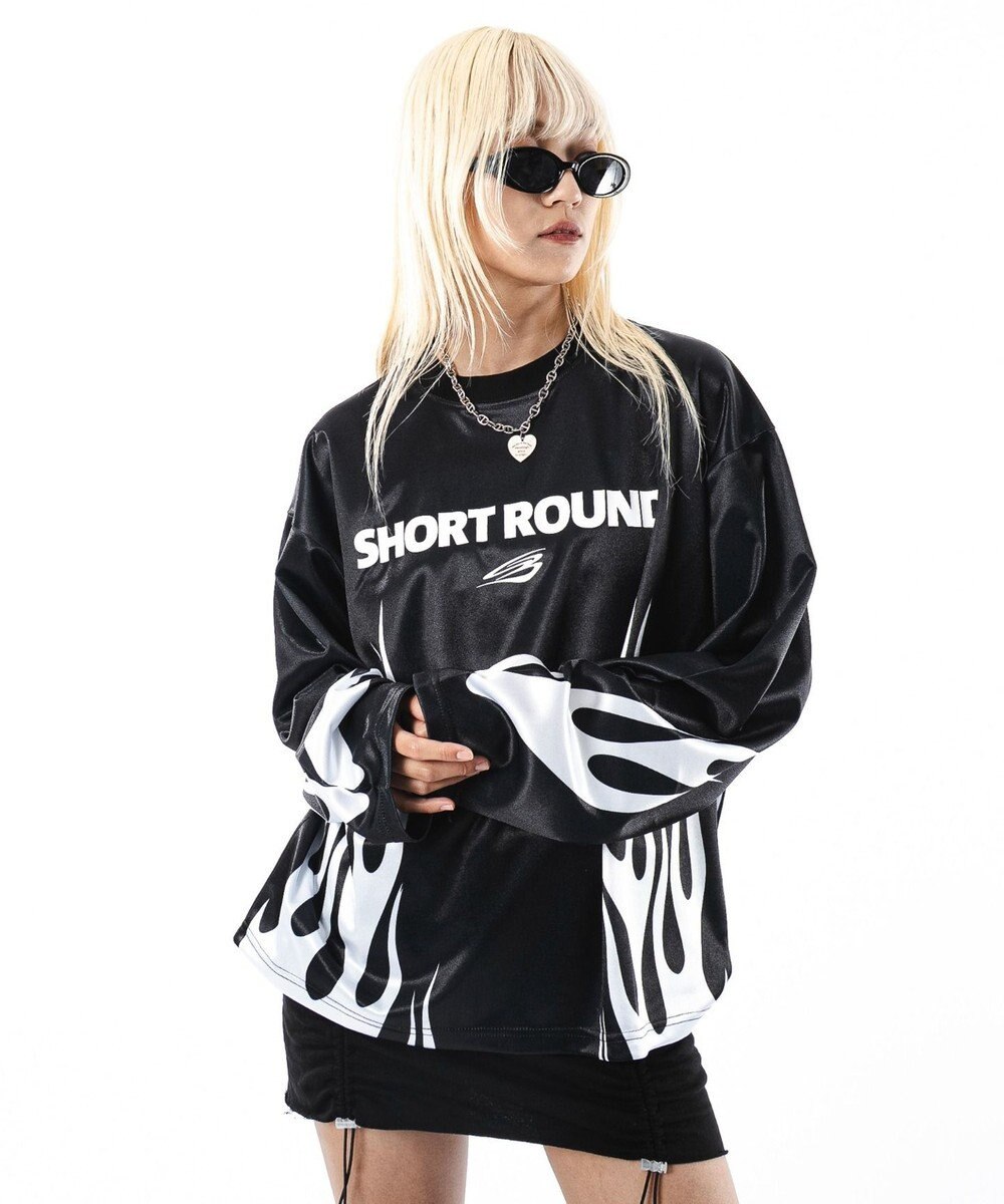 WEGO 【ユニセックス着用ITEM】ファイヤーパターンゲームロゴT（長袖） 