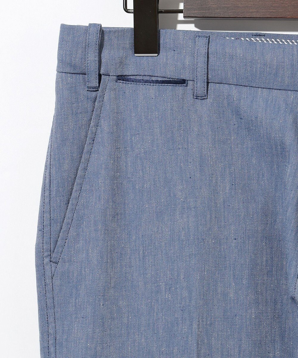 JOSEPH ABBOUD 【キングサイズ・ウエストも伸びる/清涼/ストレッチ】ストレッチリネンシャンブレーパンツ 