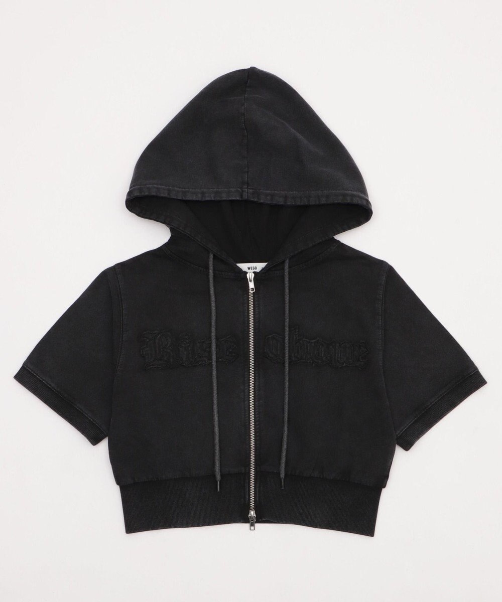 WEGO ヴィンテージウォッシュロゴ半袖パーカー 