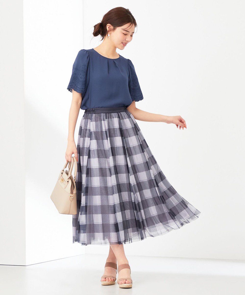 ANY SIS 【美人百花7月号掲載】2WAYチェックチュールリバーシブル スカート 