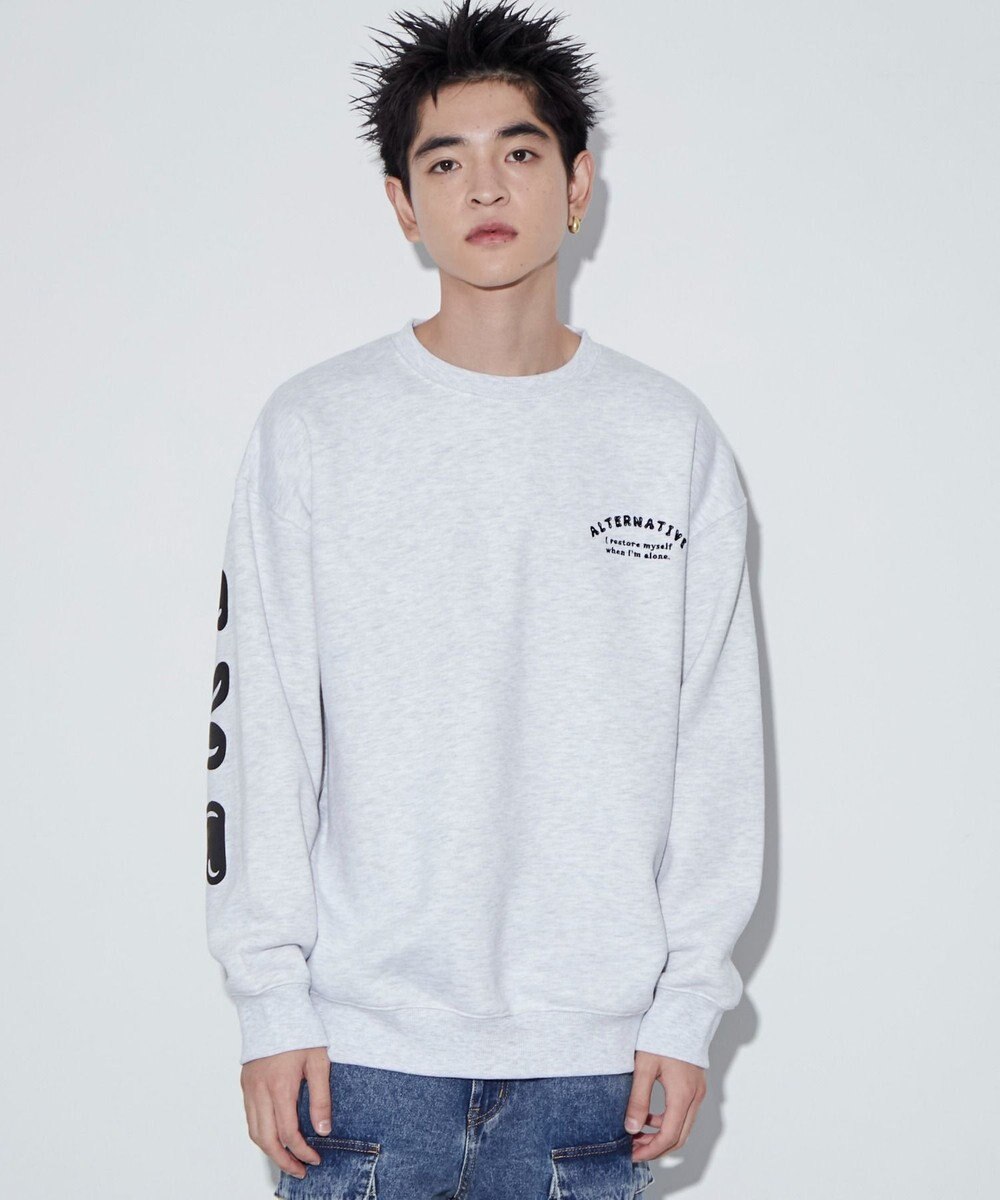 WEGO 【ユニセックス着用ITEM】ストレートラインロゴグラフィックプルオーバー 