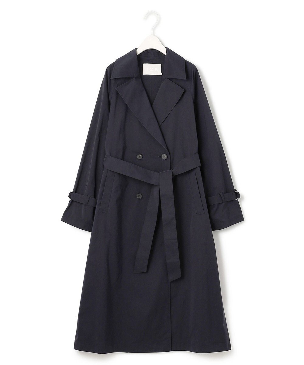 ICB 【撥水加工】 メモリーストレッチタフタ トレンチコート 