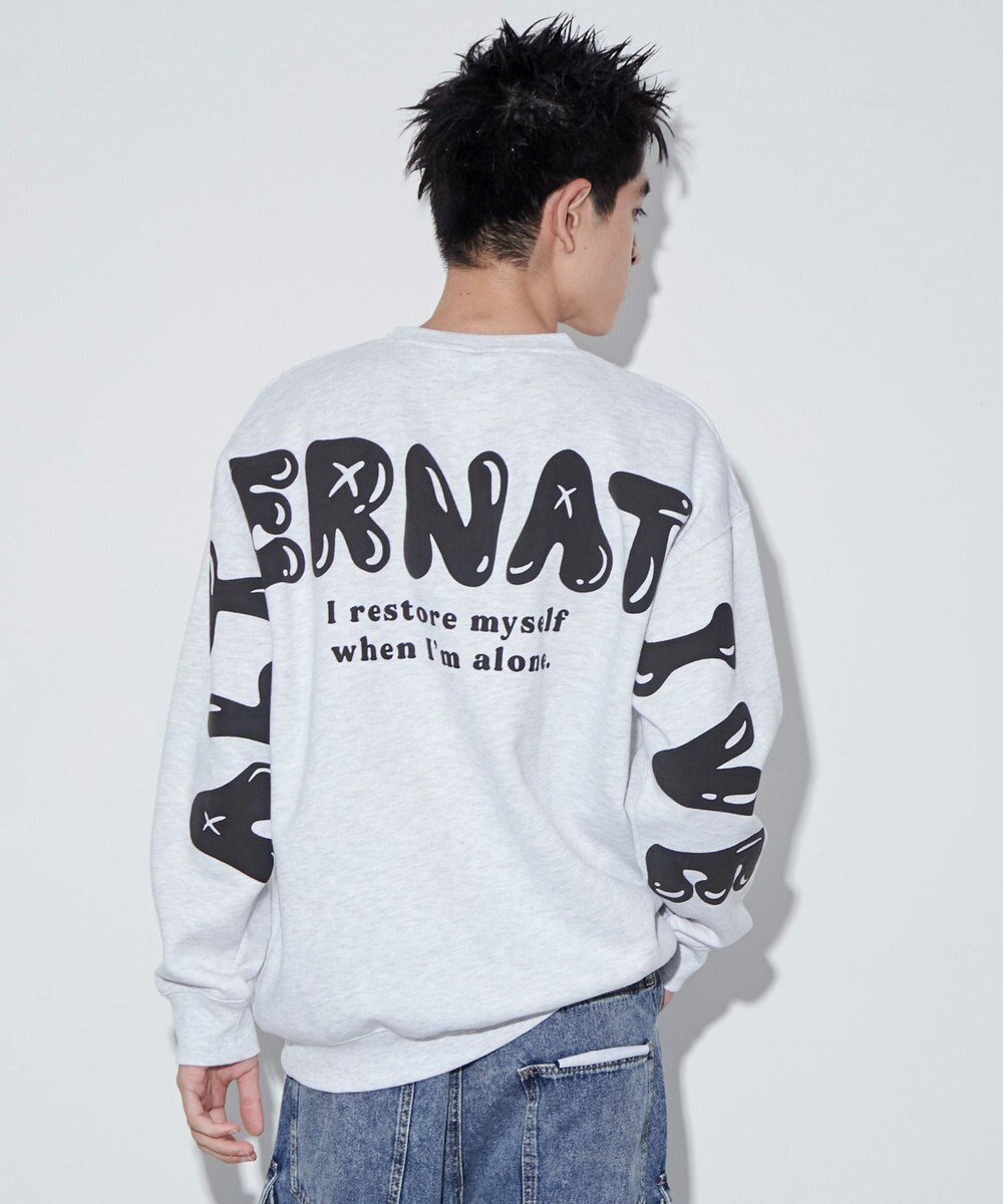 WEGO 【ユニセックス着用ITEM】ストレートラインロゴグラフィックプルオーバー 