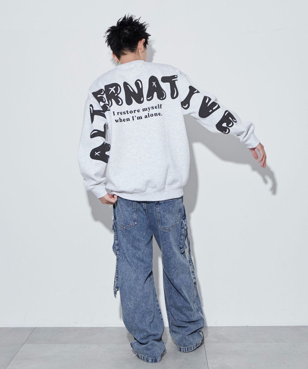 WEGO 【ユニセックス着用ITEM】ストレートラインロゴグラフィックプルオーバー 