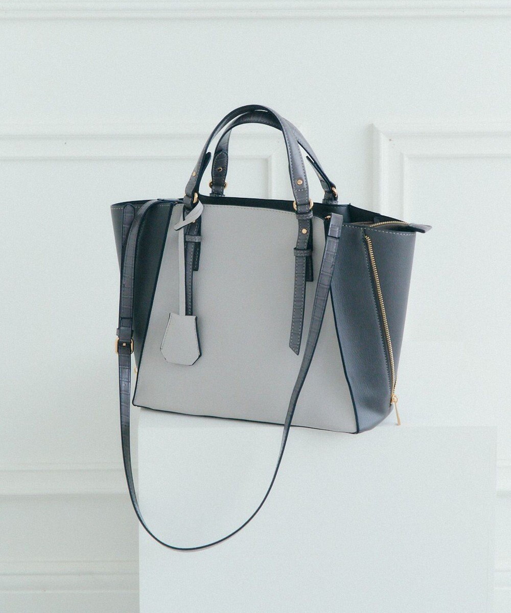 YECCA VECCA 【A4対応】2way配色ZIPデザインバッグ 