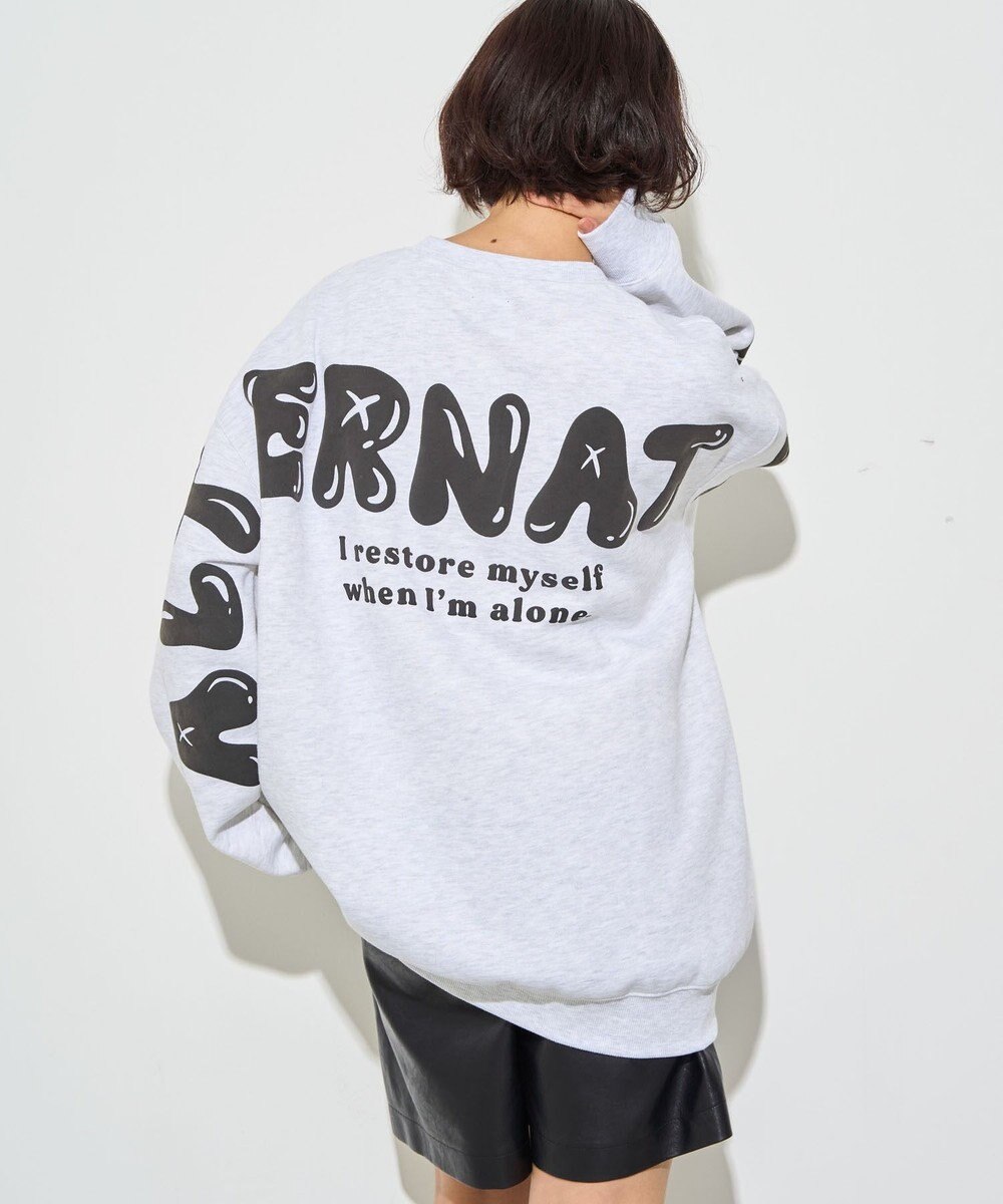 WEGO 【ユニセックス着用ITEM】ストレートラインロゴグラフィックプルオーバー 