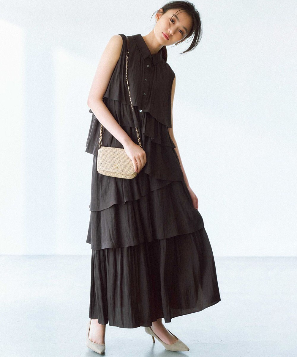 組曲 S 【入江未悠さんコラボ】ギャザーライトデシンティアード ブラウス 