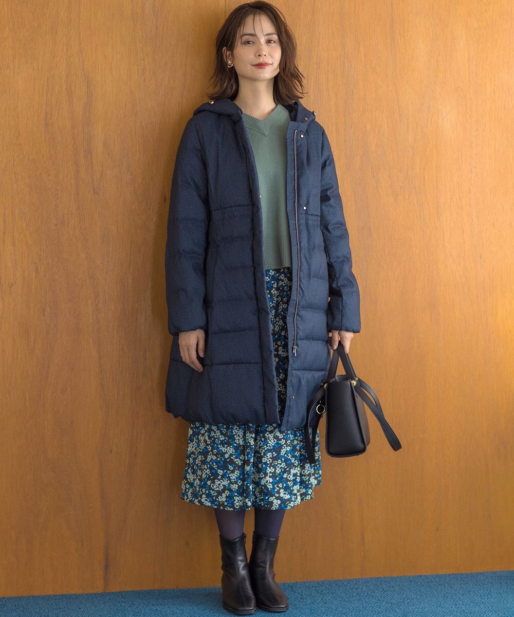 組曲 ライトタフタロングダウンコート 