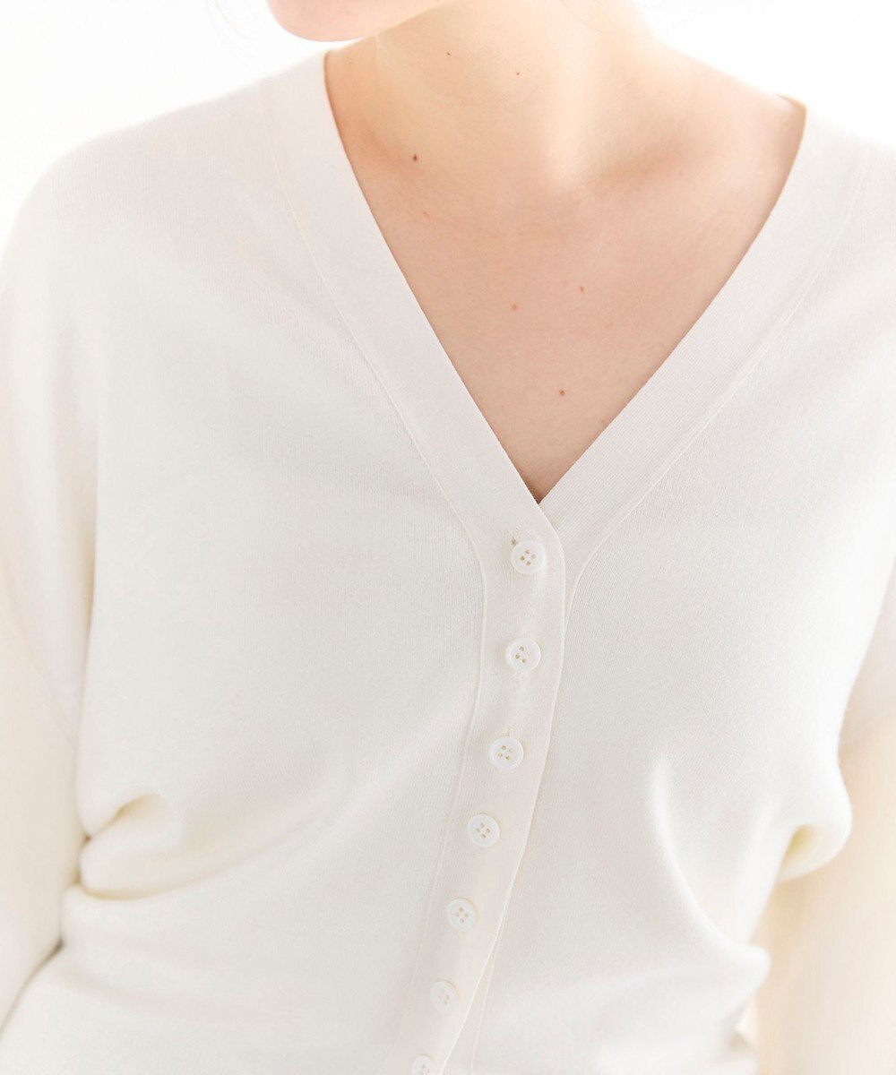 #Newans 【洗える】ファインボタンＶネックカーディガン 