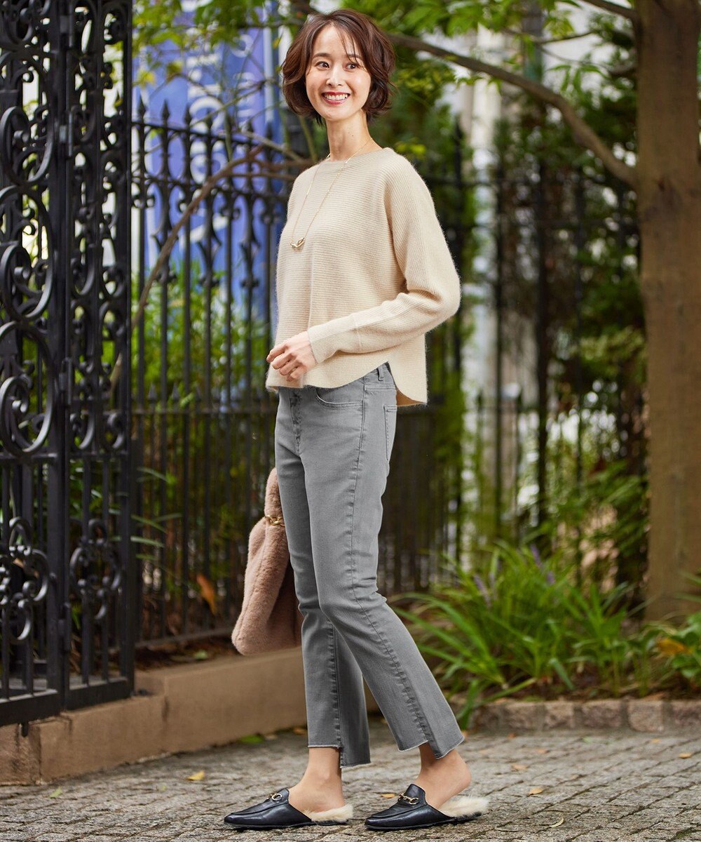 自由区 L 【洗える】シャイニールレックス ドルマンスリーブニット 