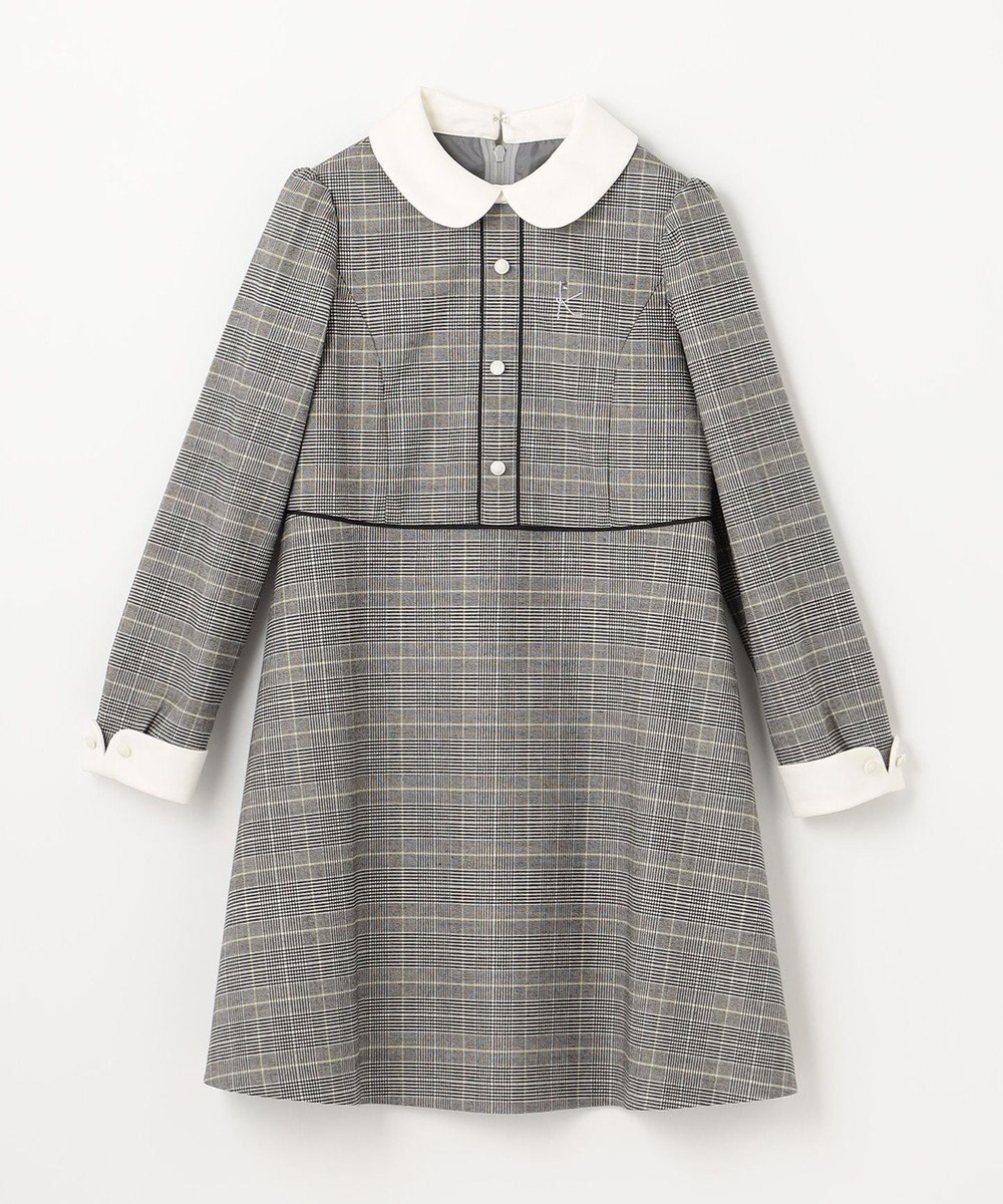組曲 KIDS 【110-140cm】グレンチェック ワンピース 