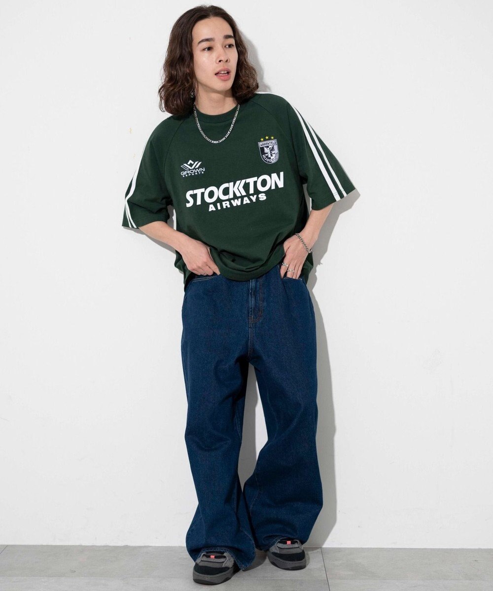 WEGO 【ユニセックス着用ITEM/手洗い可/MLサイズ】ラインゲームロゴT 