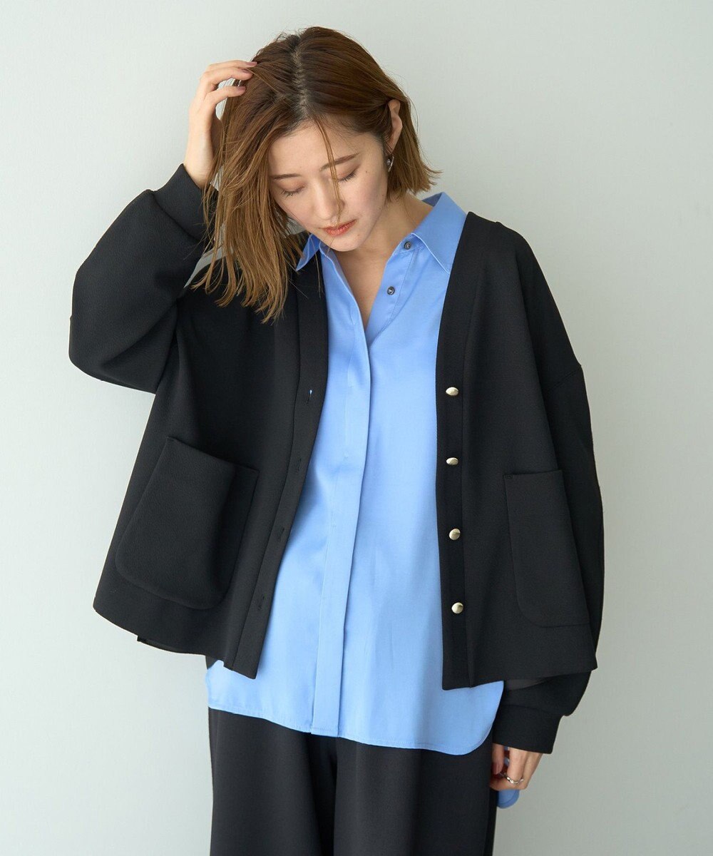 YECCA VECCA 金釦カットジョーゼットカーディガン 