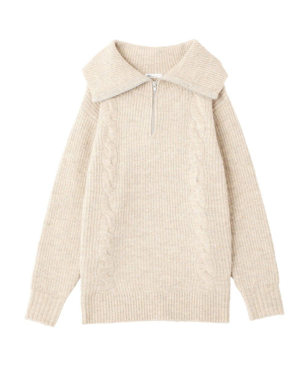 CRAFT STANDARD BOUTIQUE ハーフジップローゲージニットチュニック 