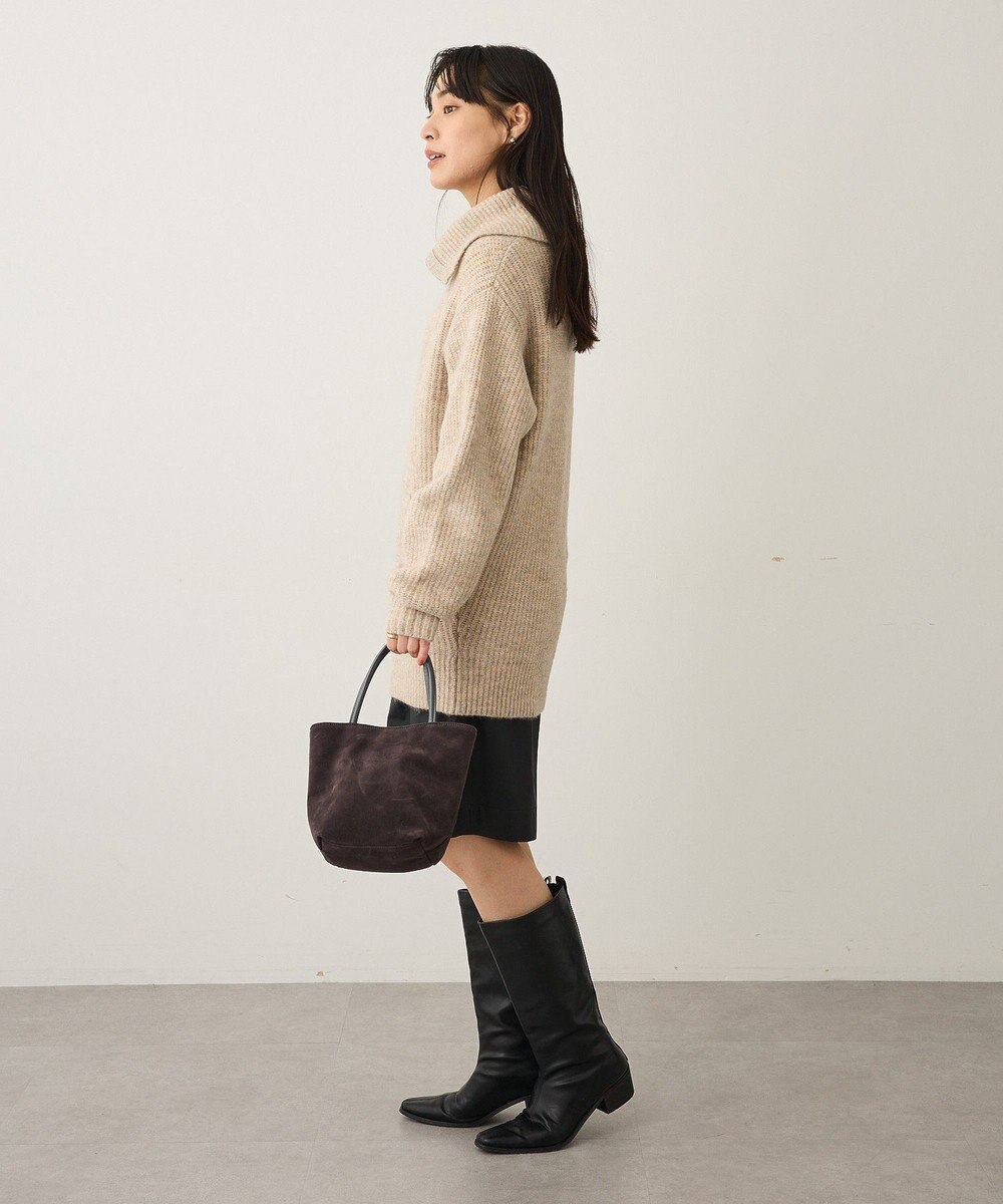 CRAFT STANDARD BOUTIQUE ハーフジップローゲージニットチュニック 