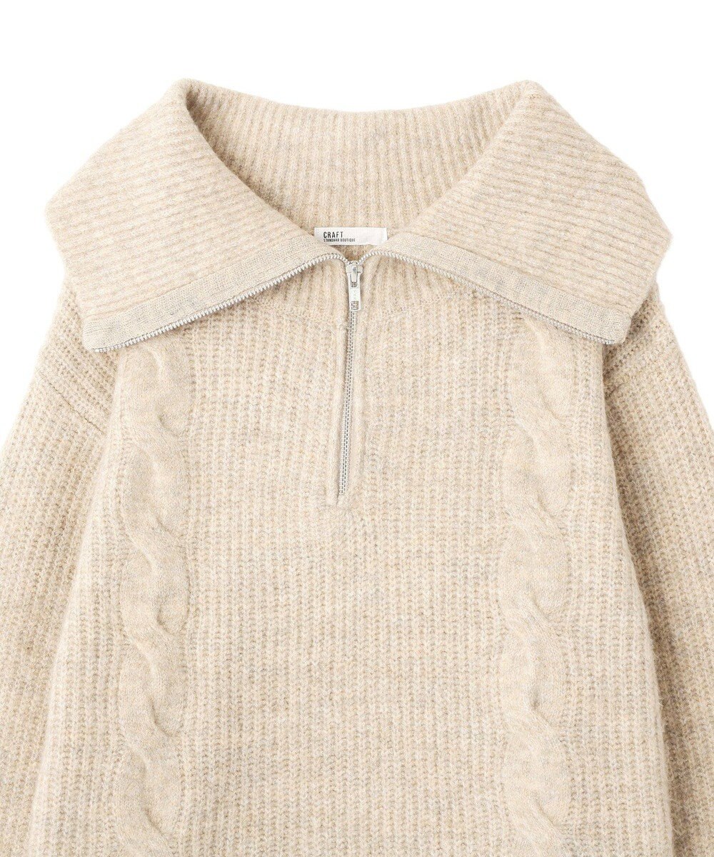 CRAFT STANDARD BOUTIQUE ハーフジップローゲージニットチュニック 