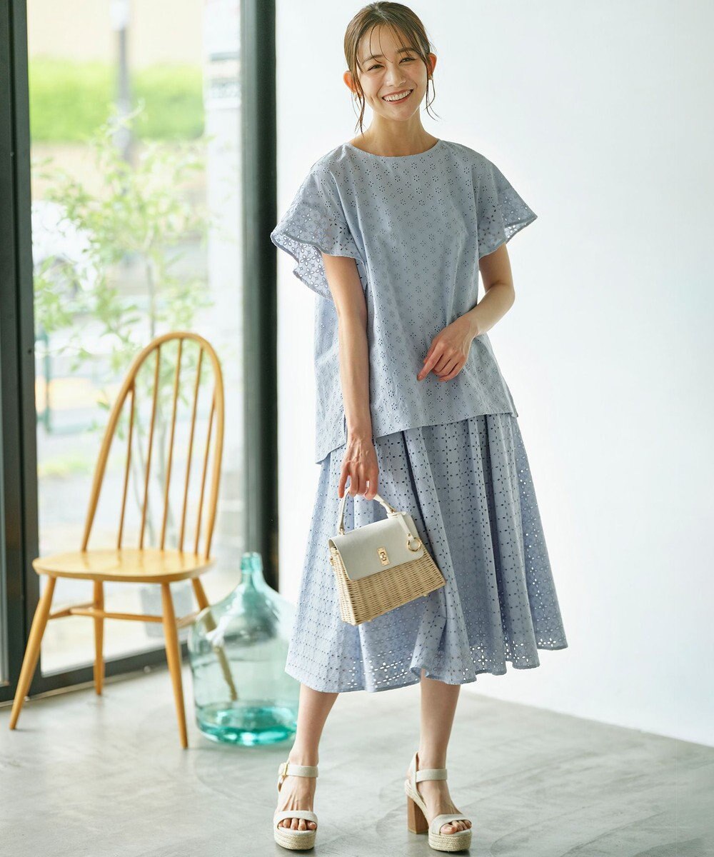 組曲 S 【WEB限定】エンブロイダリーレース フレアスカート 