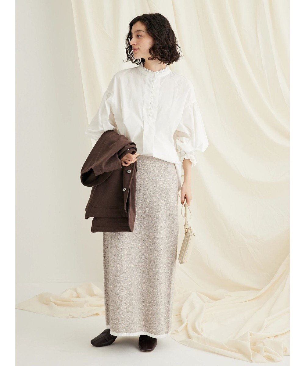 CRAFT STANDARD BOUTIQUE パールボタンピコフリルブラウス 