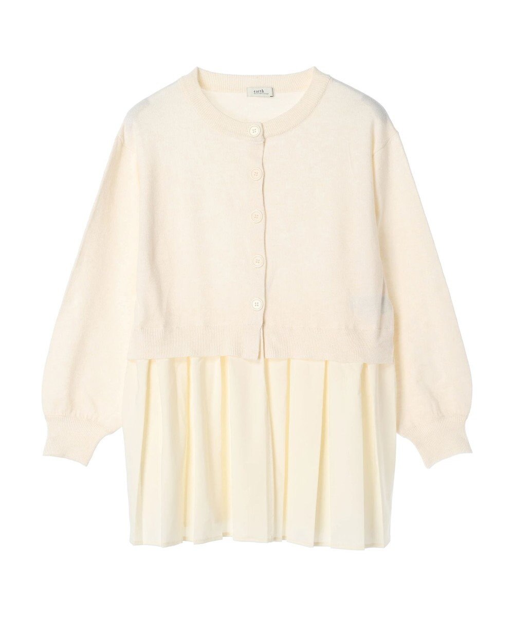 earth music&ecology プリーツドッキングカーディガン 
