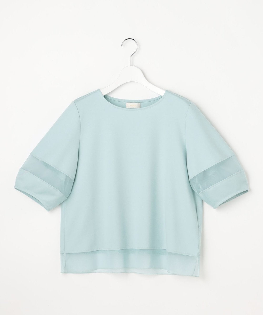 ANY SIS チュール切替ランタンスリーブ プルオーバー 