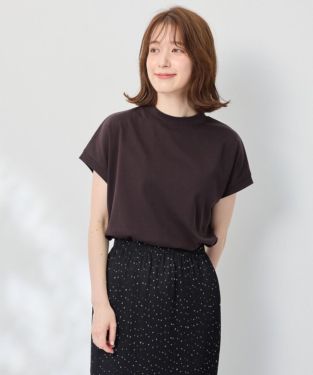 ANY 【UVケア/接触冷感】モックネックフレンチスリーブＴシャツ 