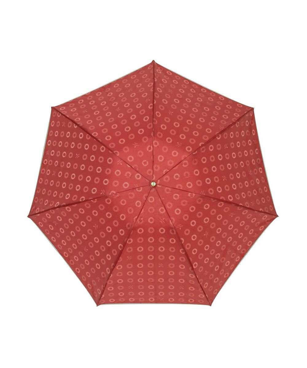 MOONBAT LANVIN en Bleu 折りたたみ傘 ジャカード×パイピング 簡単開閉 大きめ55cm 