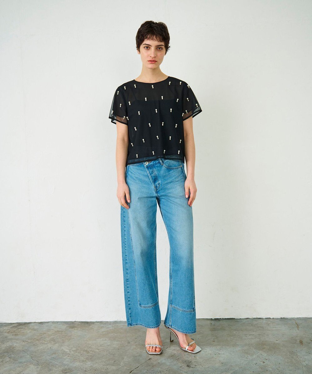 GRACE CONTINENTAL ビジューチュールトップ 