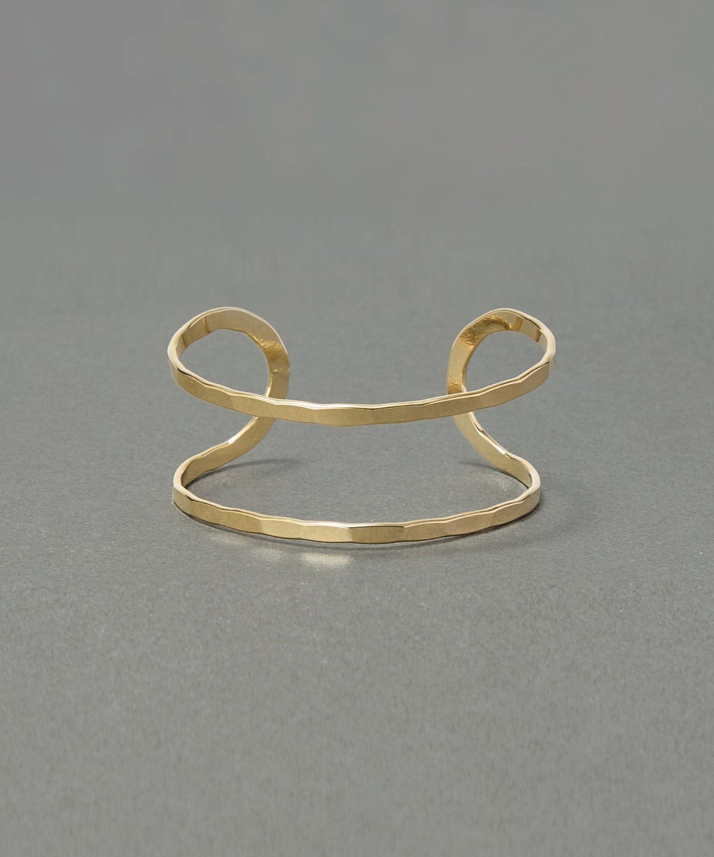 Phoebe 【金属アレルギー対応】2ラインテクスチャーワイドカフバングル　ゴールド/ニッケルフリー 