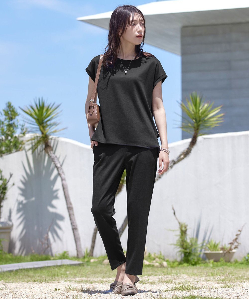 Tiaclasse L 【UVカット・吸水速乾】 “きれい見え” カットソーテーパードパンツ 